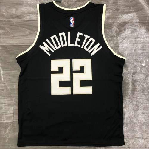 Men's Khris Middleton 2020-21 Black Swingman Jersey - Statement Edition