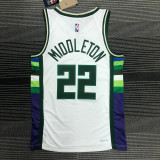 Men's Khris Middleton White Team Jersey - 75th Anniversary City Edition