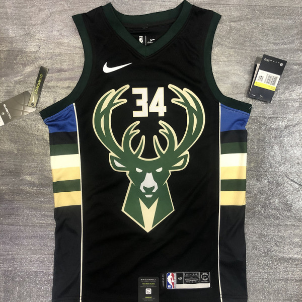 Men's Giannis Antetokounmpo 2020-21 Black Swingman Jersey - Icon Edition