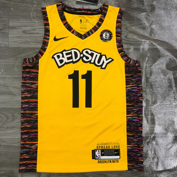 Men's Kyrie Irving Yellow Swingman Player Jersey - Spread Love