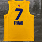 Men's Jaylen Brown All-Star 2021 Yellow Swingman Player Jersey