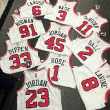 Men's Derrick Rose White Team Jersey - 75th Anniversary Edition