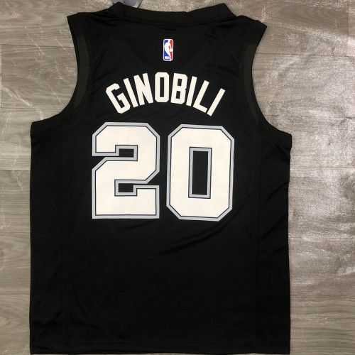 Men's Manu Ginóbili 2020 Black Swingman Player Jersey – City Edition