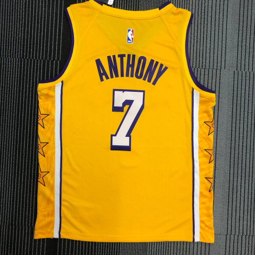 Carmelo Anthony Men's Yellow Swingman Team Jersey - City Edition