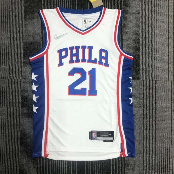 Men's Joel Embiid White Team Jersey - 75th Anniversary Edition