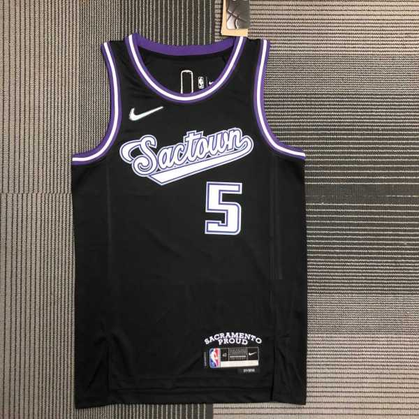 Men's De’Aaron Fox Black Team Jersey - City Edition