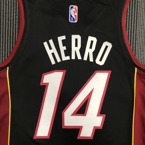 Men's Tyler Herro Black Team Jersey - 75th Anniversary Edition