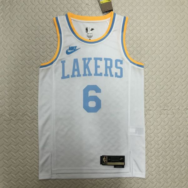 Men's LeBron James White Retro Team Jersey