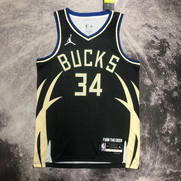 Men's Giannis Antetokounmpo Black Team Jersey - Statement Edition