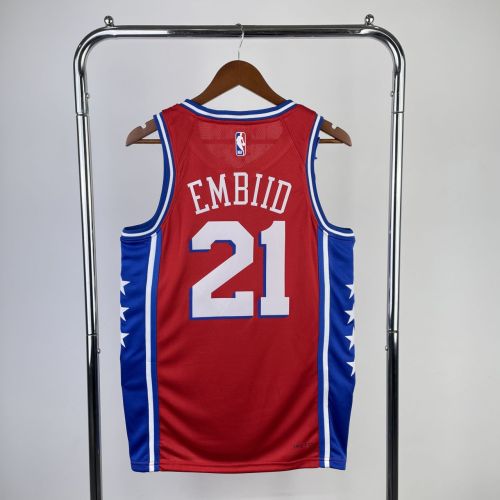 Men's Joel Embiid Red Team Jersey - Statement Edition