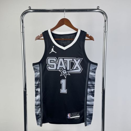 Men's Victor Wembanyama Black Team Jersey - Statement Edition