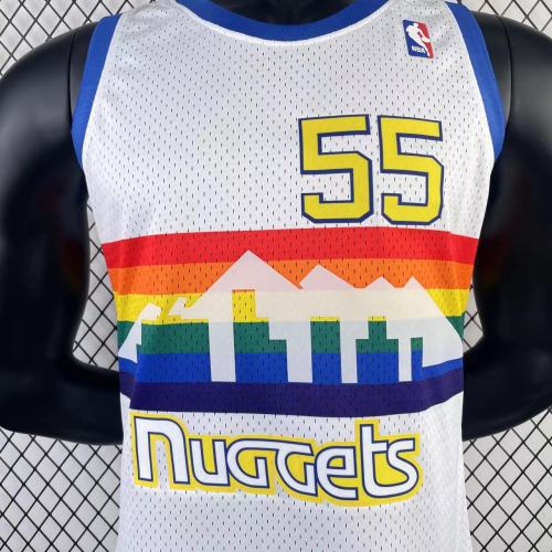 Men's M&N 1991/1992 Dikembe Mutombo White Retro Jersey