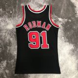 Men's M&N 1998 Dennis Rodman Black Retro Jersey