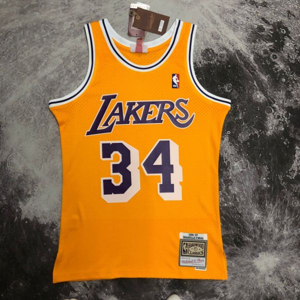 Men's M&N 96/97 Shaquille O'Neal Yellow Retro Jersey