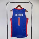 Men's M&N 2008/09 Allen Iverson Blue Retro Jersey
