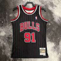 Men's M&N 1996 Dennis Rodman Black Retro Jersey
