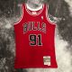 Men's M&N 1998 Dennis Rodman Red Retro Jersey