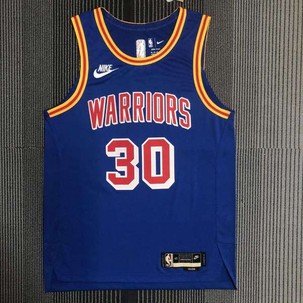 Men's Stephen Curry Blue Retro Team Jersey - Authentic Edition