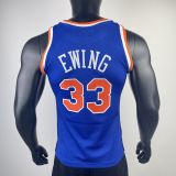 Men's M&N 1991/92 Patrick Ewing Blue Retro Jersey