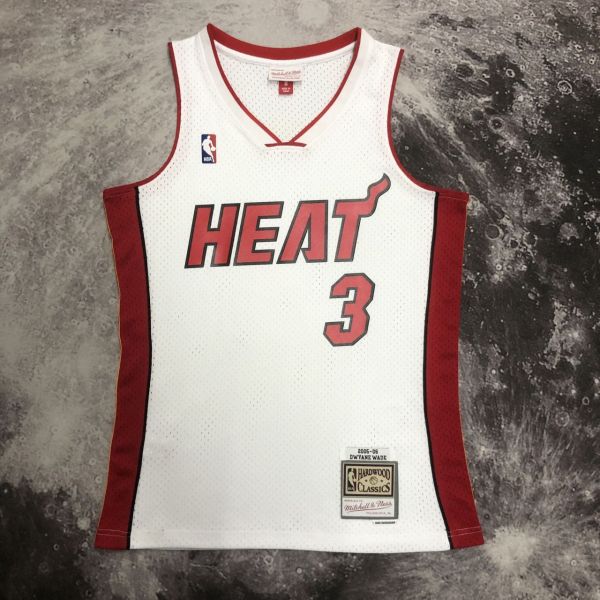 Men's M&N 2005/06 Dwyane Wade White Retro Jersey