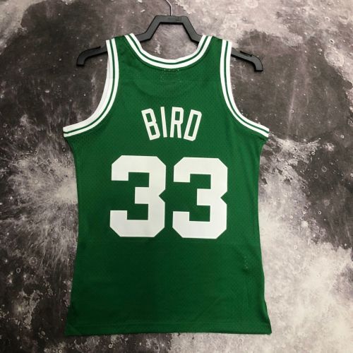 Men's M&N 1985/86 Larry Bird Green Retro Jersey