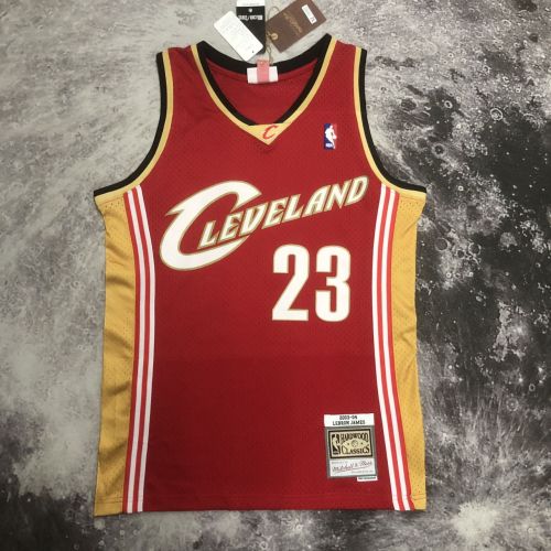 Men's M&N 2003/04 LeBron James Red Retro Jersey