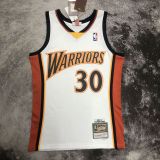 Men's M&N 2009/2010 Stephen Curry White Retro Jersey