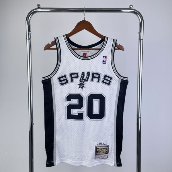 Men's M&N 2002/03 Manu Ginóbili White Retro Jersey