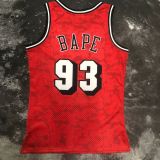 Men's BAPE×M&N Red Team Jersey
