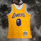 Men's BAPE×M&N Yellow Team Jersey