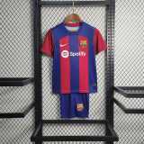 Kids Barcelona 23/24 Home Jersey and Short Kit