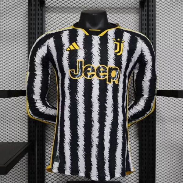 Player Version Juventus 23/24 Home Long Sleeve Authentic Jersey