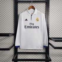 Real Madrid 2016/2017 Home Retro Long Sleeve Jersey