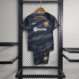 Kids Barcelona 23/24 Goalkeeper Jersey and Short Kit