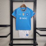Kids SSC Napoli 23/24 Home Jersey and Short Kit