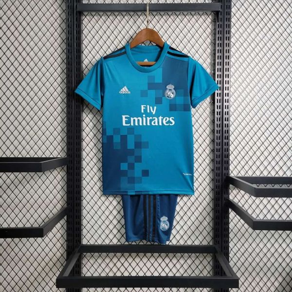 Kids Real Madrid 2017/2018 Third Retro Jersey and Short Kit