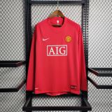 MUFC 2007/2009 Home Retro Long Sleeve Jersey