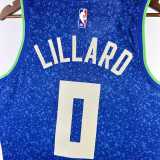 Men's 2024 Damian Lillard Blue Team Jersey - City Edition