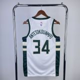Men's 2023 Giannis Antetokounmpo White Home Team Jersey