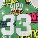 Men's M&N 1985/86 Larry Bird Green Retro Jersey