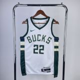 Men's 2023 Khris Middleton White Home Team Jersey