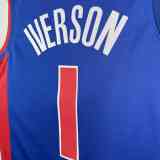 Men's 2023 Allen Iverson Blue Away Team Jersey