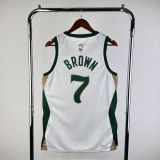 Men's 2024 Jaylen Brown White Team Jersey - City Edition