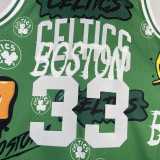 Men's M&N 1985/86 Larry Bird Green Retro Jersey