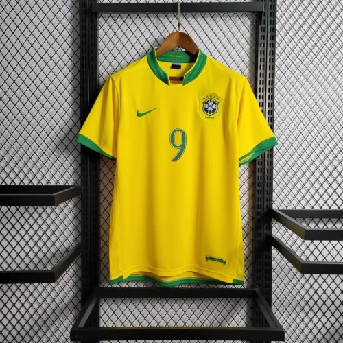 Brazil 2006 World Cup Home Retro Jersey #9 Ronaldo