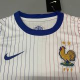 Kids France 2024 Euro Away Jersey and Short Kit