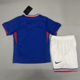 Kids France 2024 Euro Home Jersey and Short Kit