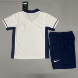 Kids England 2024 Euro Home Jersey and Short Kit