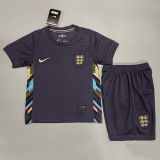 Kids England 2024 Euro Away Jersey and Short Kit