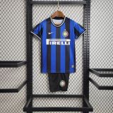 Kids Inter Milan 2009/2010 Home Retro Jersey and Short Kit